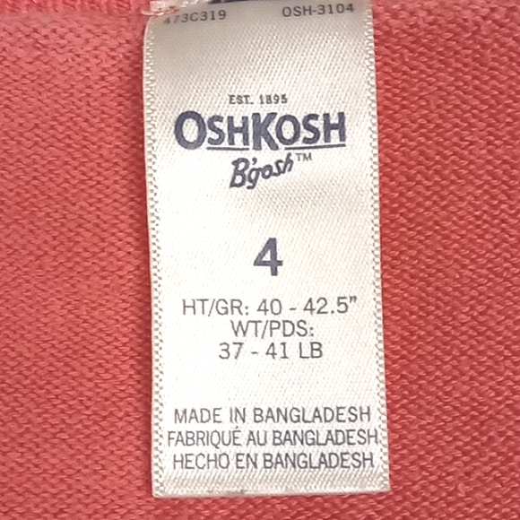 OshKosh B'gosh coral sweater with owl detail US 4 - Picture 4 of 5